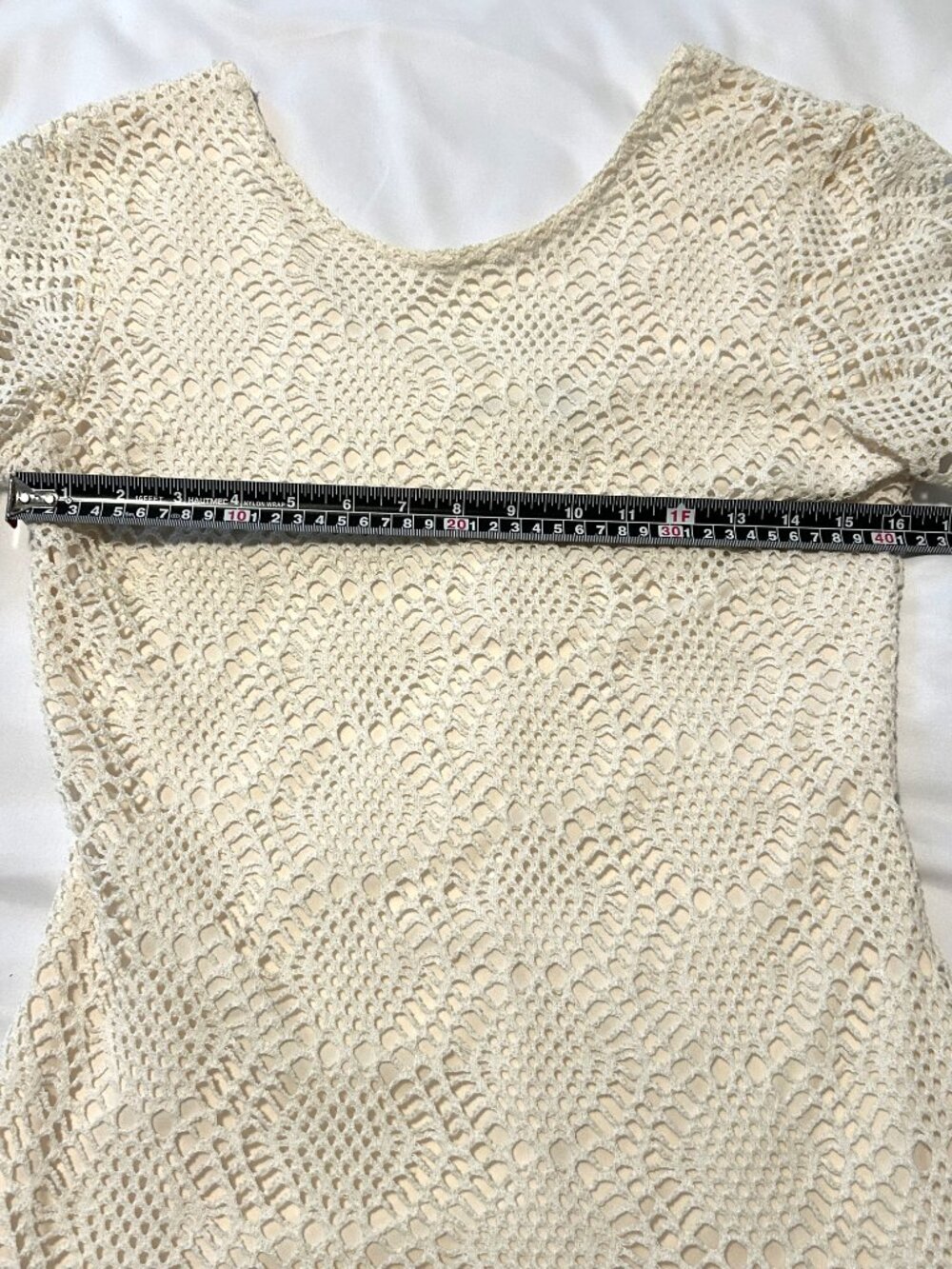 VTG Newport News ivory crochet lace maxi dress, size 6 - Picture 4 of 7